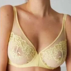 Simone Perele Saga Sheer Plunge Bra in Citron Frappe' 15C319