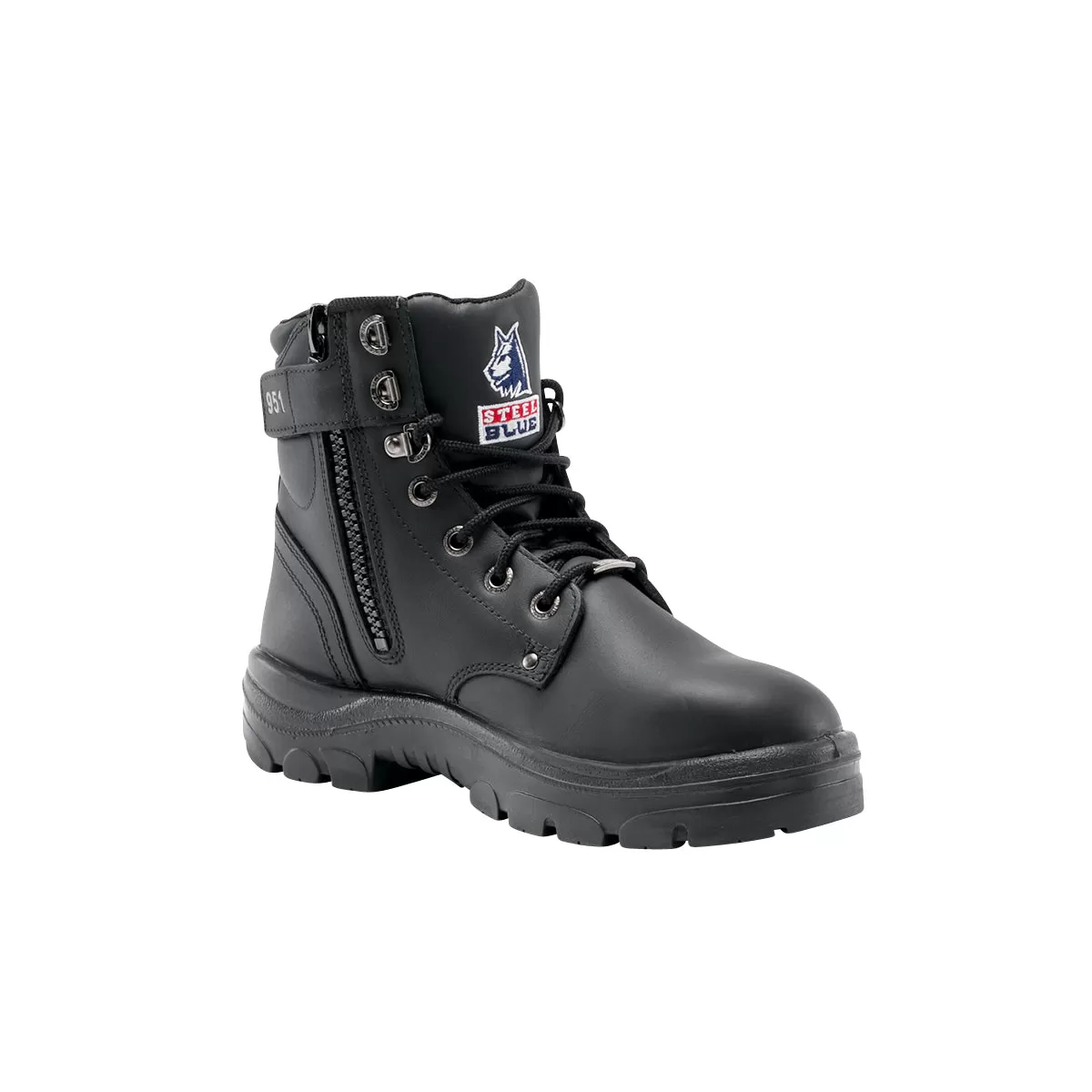 'Steel Blue' Men's 6" Argyle Side Zip ESD Steel Toe - Black