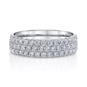 Three Row Pavé Diamond Ring