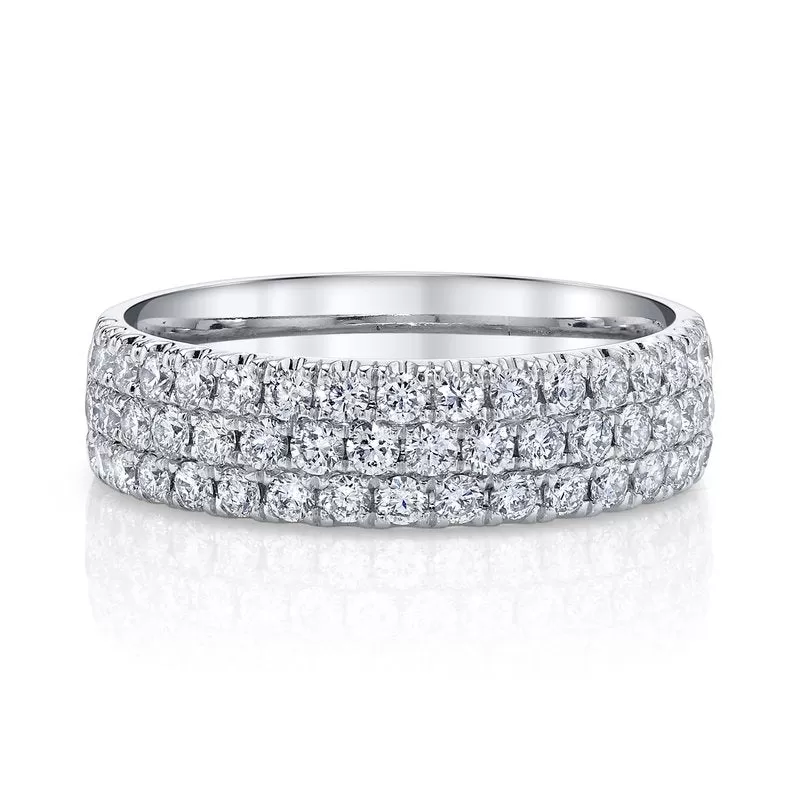 Three Row Pavé Diamond Ring