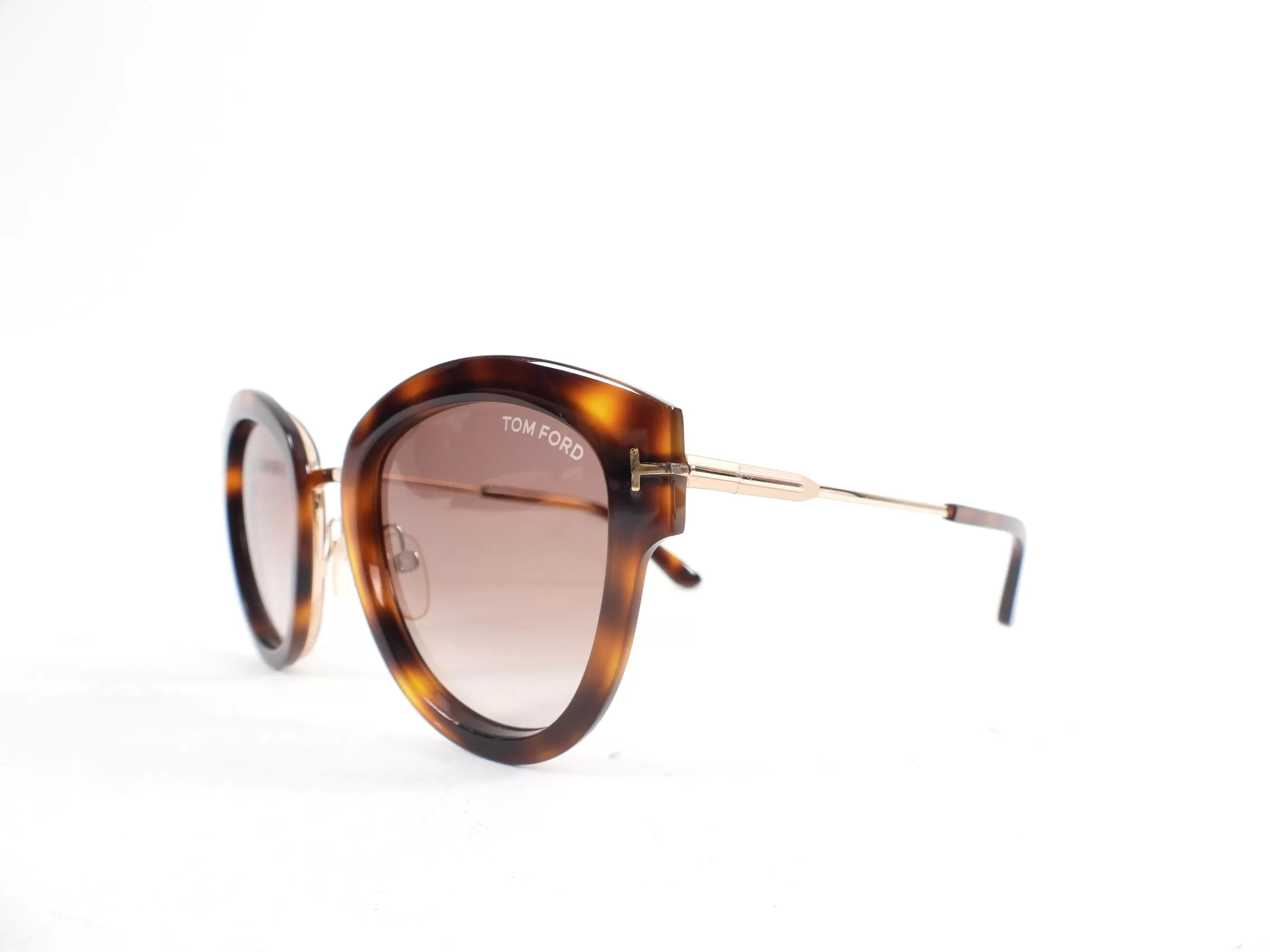 Tom Ford TF574 Mia 02 Brown Round Tortoise Sunglasses