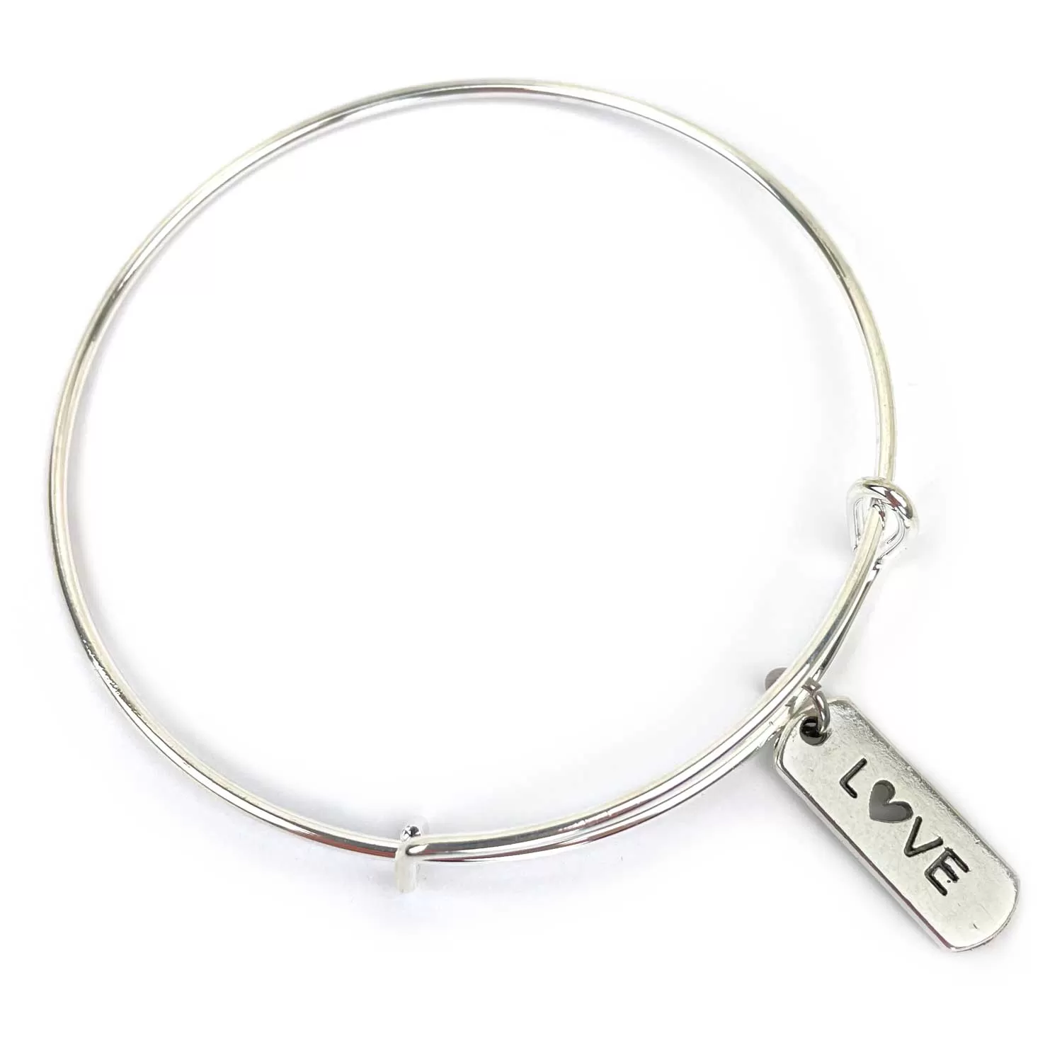 Trust and Scripture Charm Bangle Bracelet - Psalm 32:7 Word Scripture Christian Affirmations Jewelry, Silver