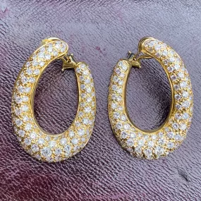 Vintage Diamond Hoop Earrings