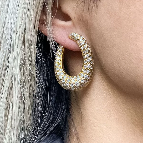 Vintage Diamond Hoop Earrings