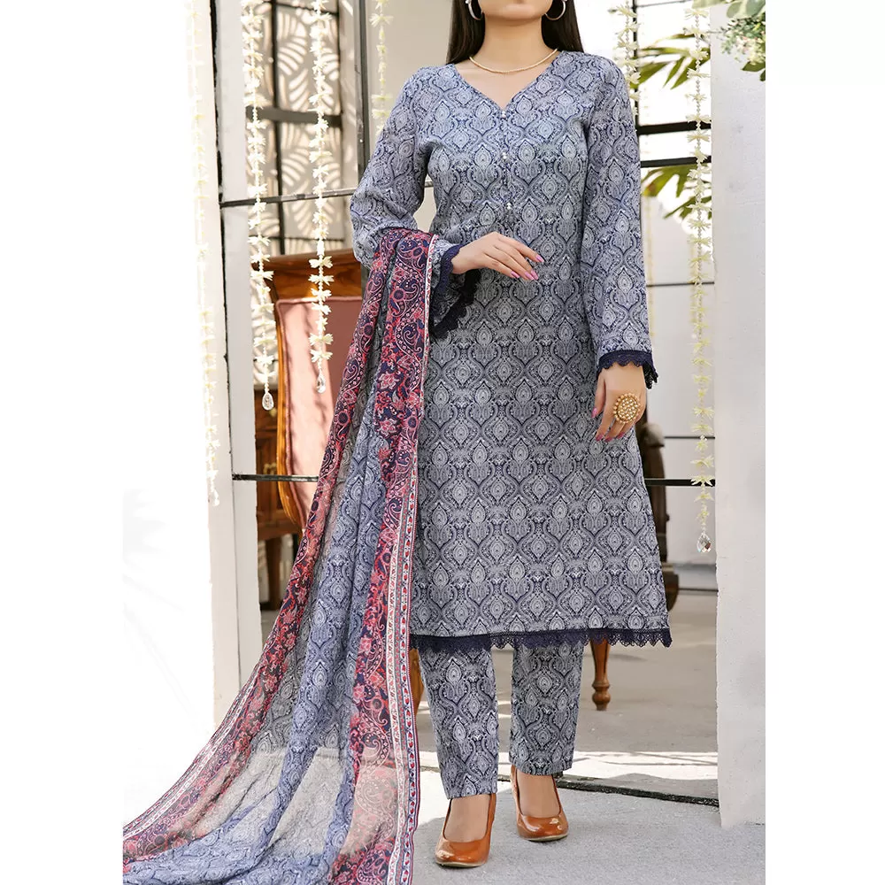 Vs Aiza & Momina Printed Lawn Unstitched 3Pcs Suit V-2 - 318